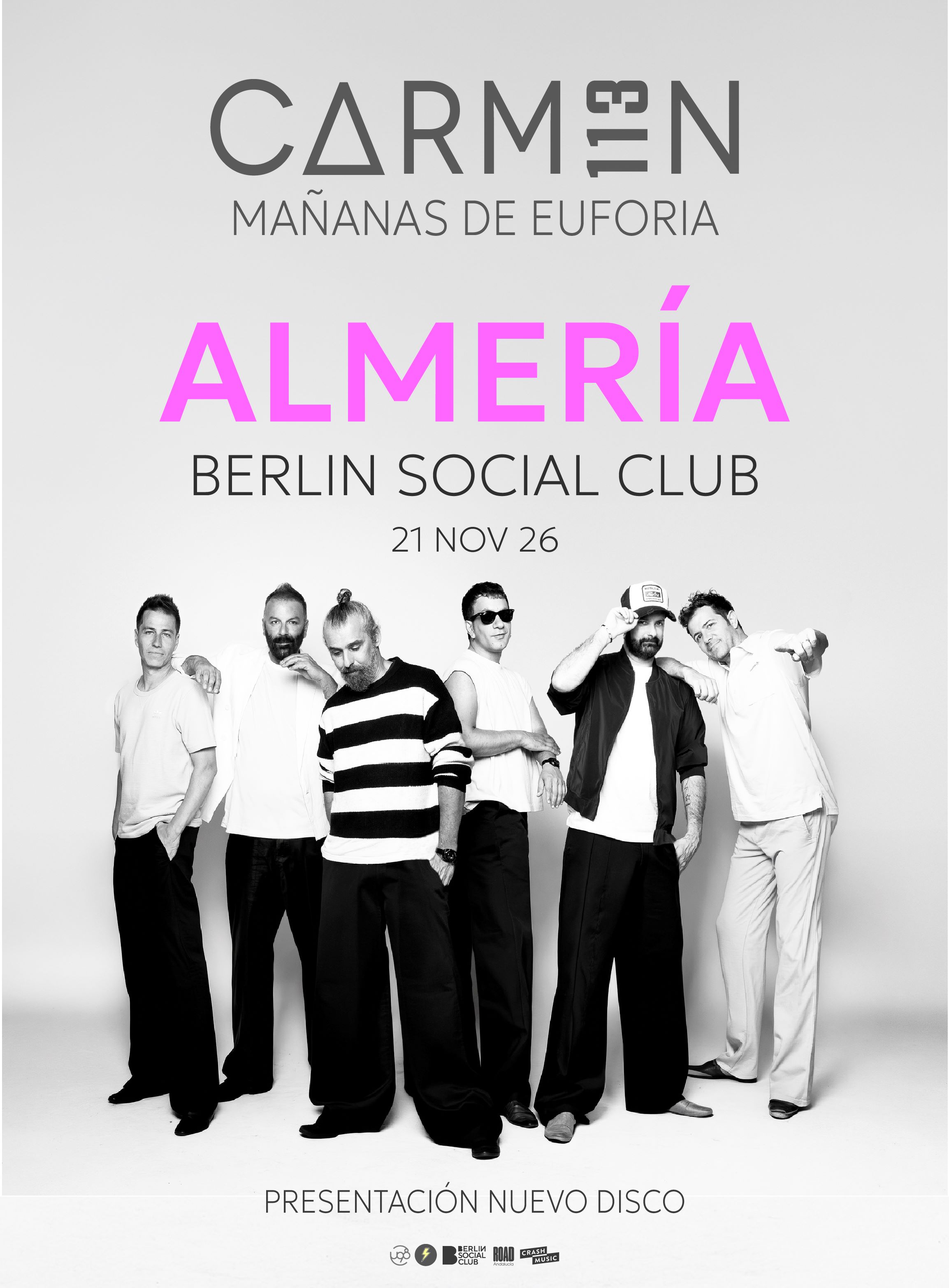 CONCIERTO CARMEN 113 - ALMERÍA - SALA BERLÍN SOCIAL CLUB - SÁBADO 21 DE NOVIEMBRE